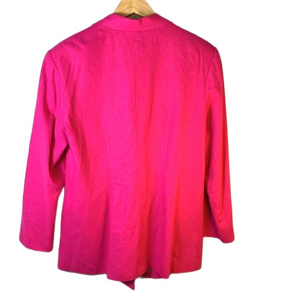 Vintage Brownstone Studio Pink Linen Blend Double-Breasted Women's Blazer Sz 12 - Picture 3 of 13